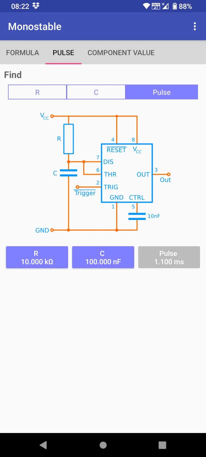 Timer IC 555 Calculator | Indus Appstore | Screenshot