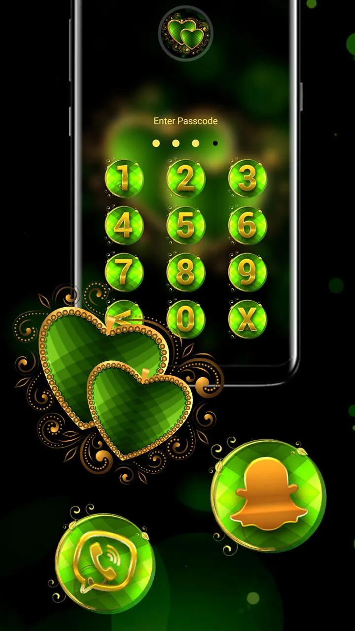 Green Heart Launcher Theme | Indus Appstore | Screenshot