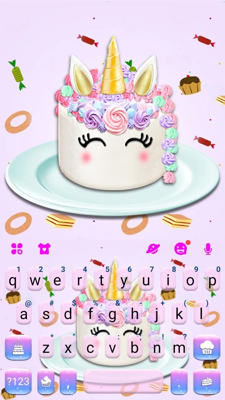 Yummy Unicorn Cake Keyboard Th | Indus Appstore | Screenshot