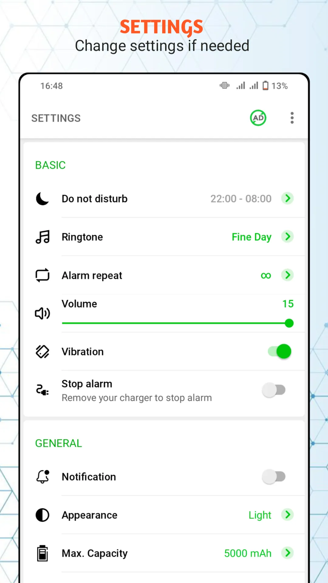 Full Battery Alarm | Indus Appstore | Screenshot