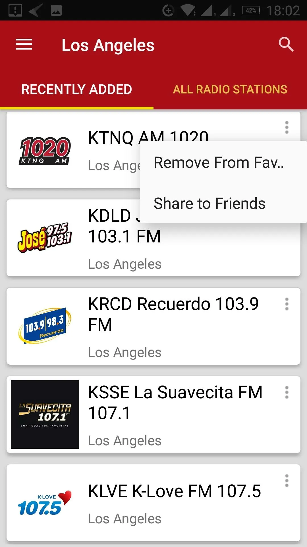 Los Angeles Radio Stations | Indus Appstore | Screenshot