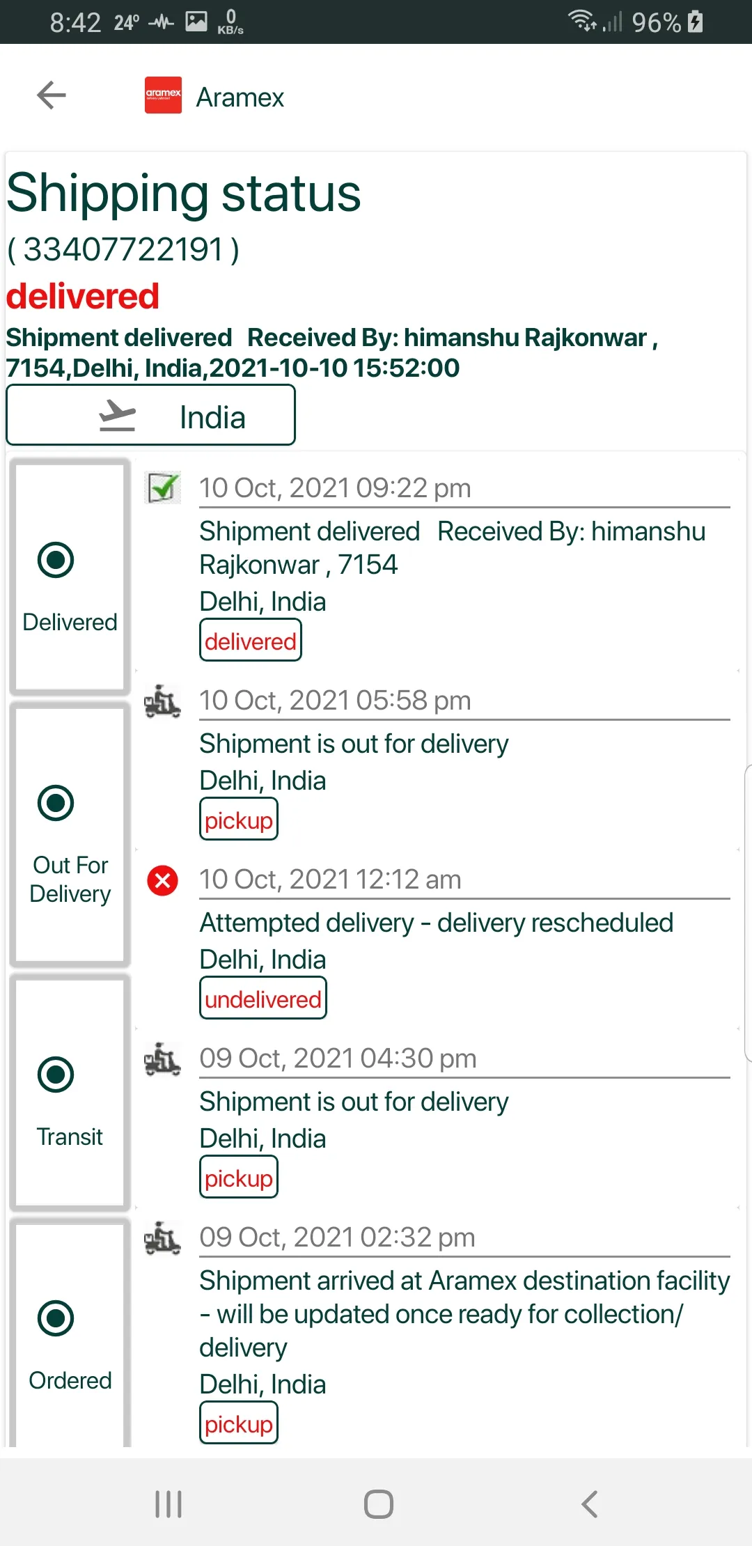 Track my Order | Indus Appstore | Screenshot