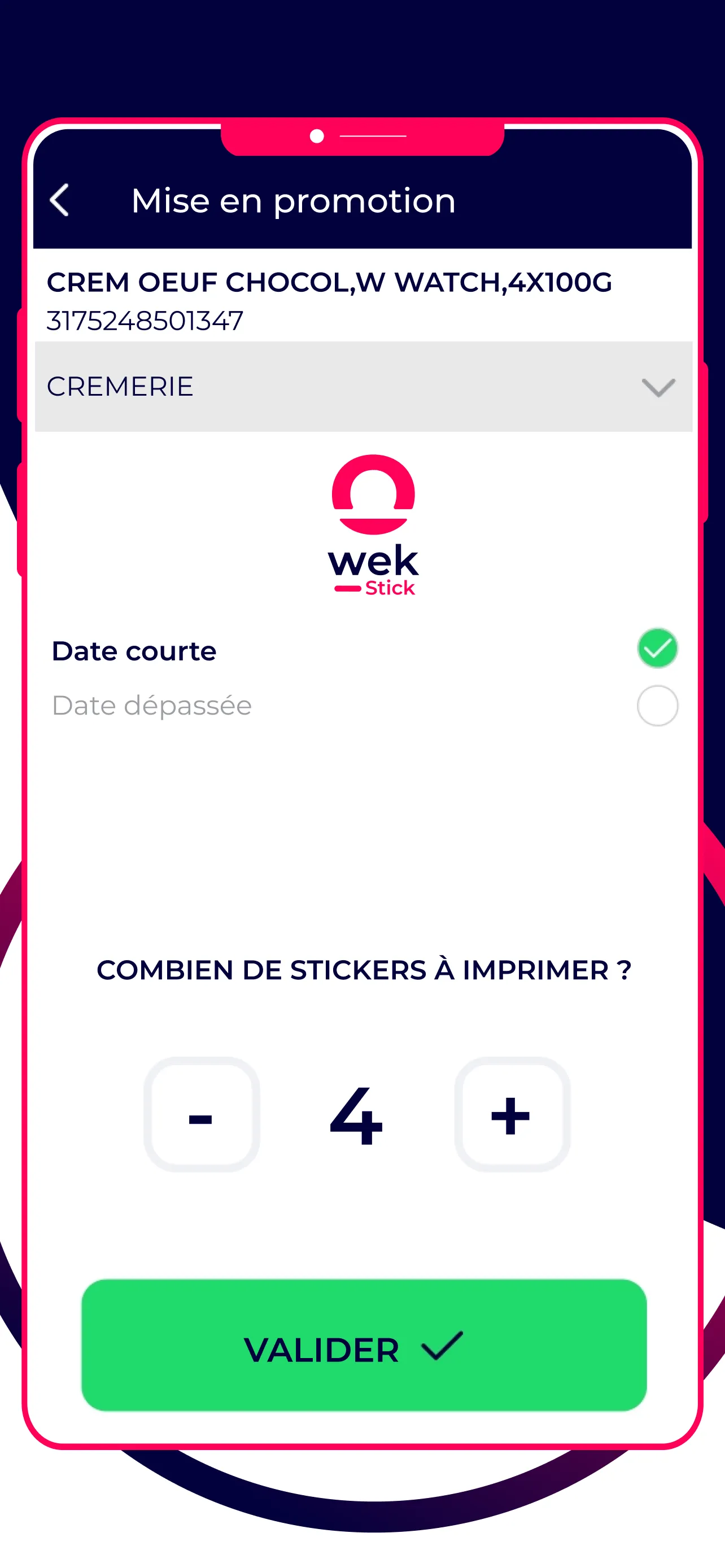 Wektoo HACCP - Sticks - Date | Indus Appstore | Screenshot