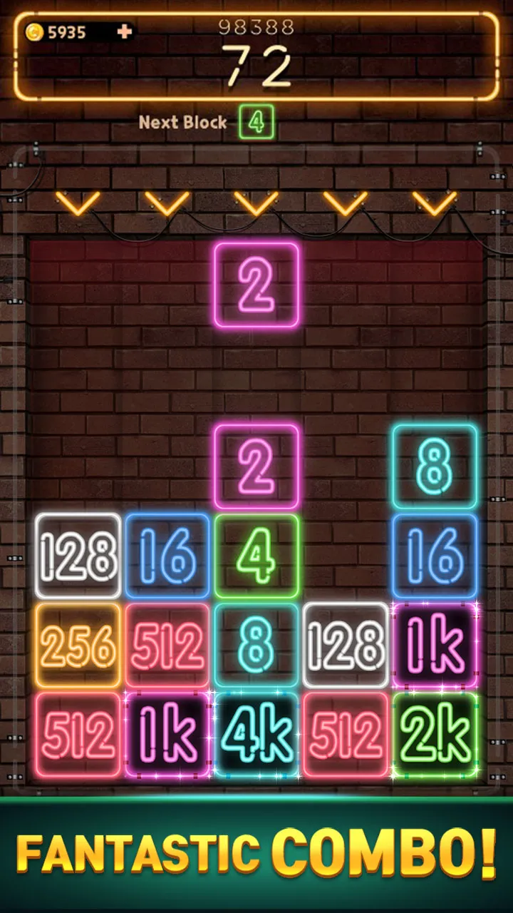 Drop Number : Neon 2048 | Indus Appstore | Screenshot