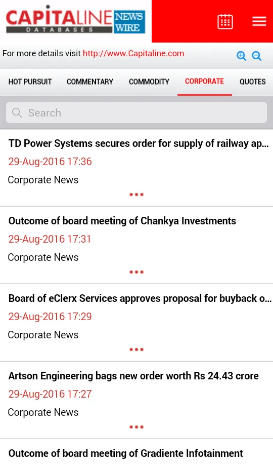 Capitaline Newswire - Capital  | Indus Appstore | Screenshot