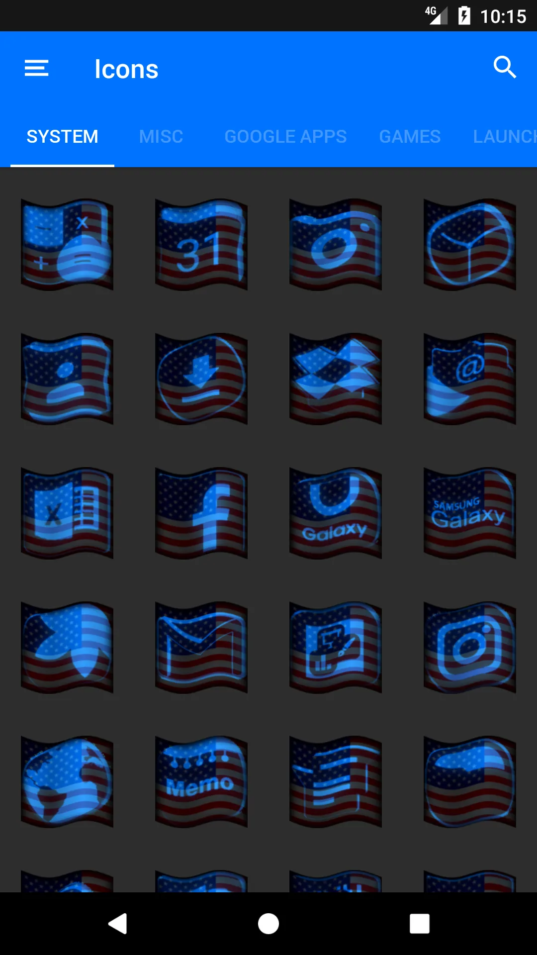 Usa Flag Blue Icon Pack | Indus Appstore | Screenshot