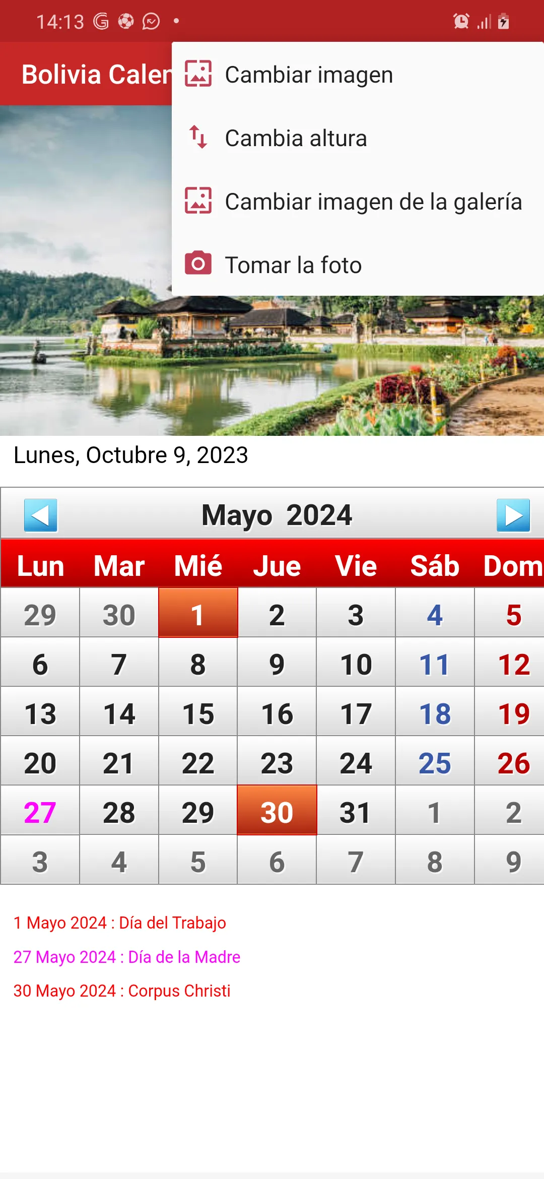 Bolivia Calendario 2024 | Indus Appstore | Screenshot