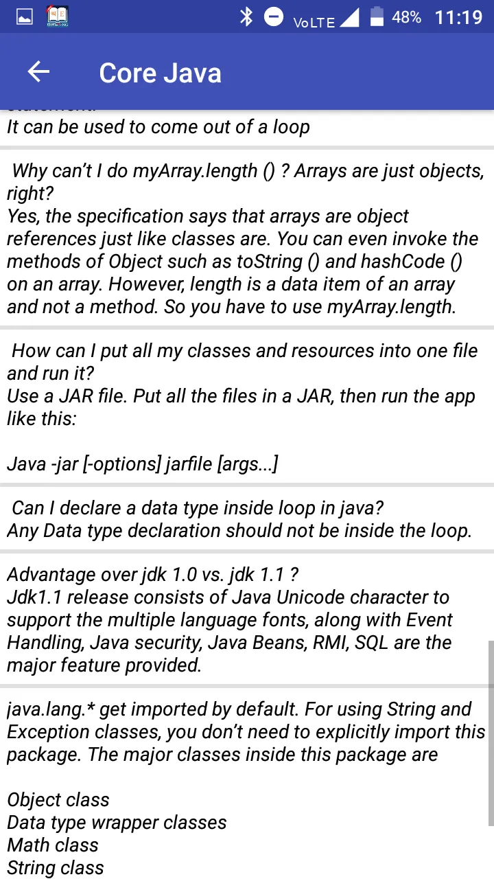 100+ core java programs with o | Indus Appstore | Screenshot