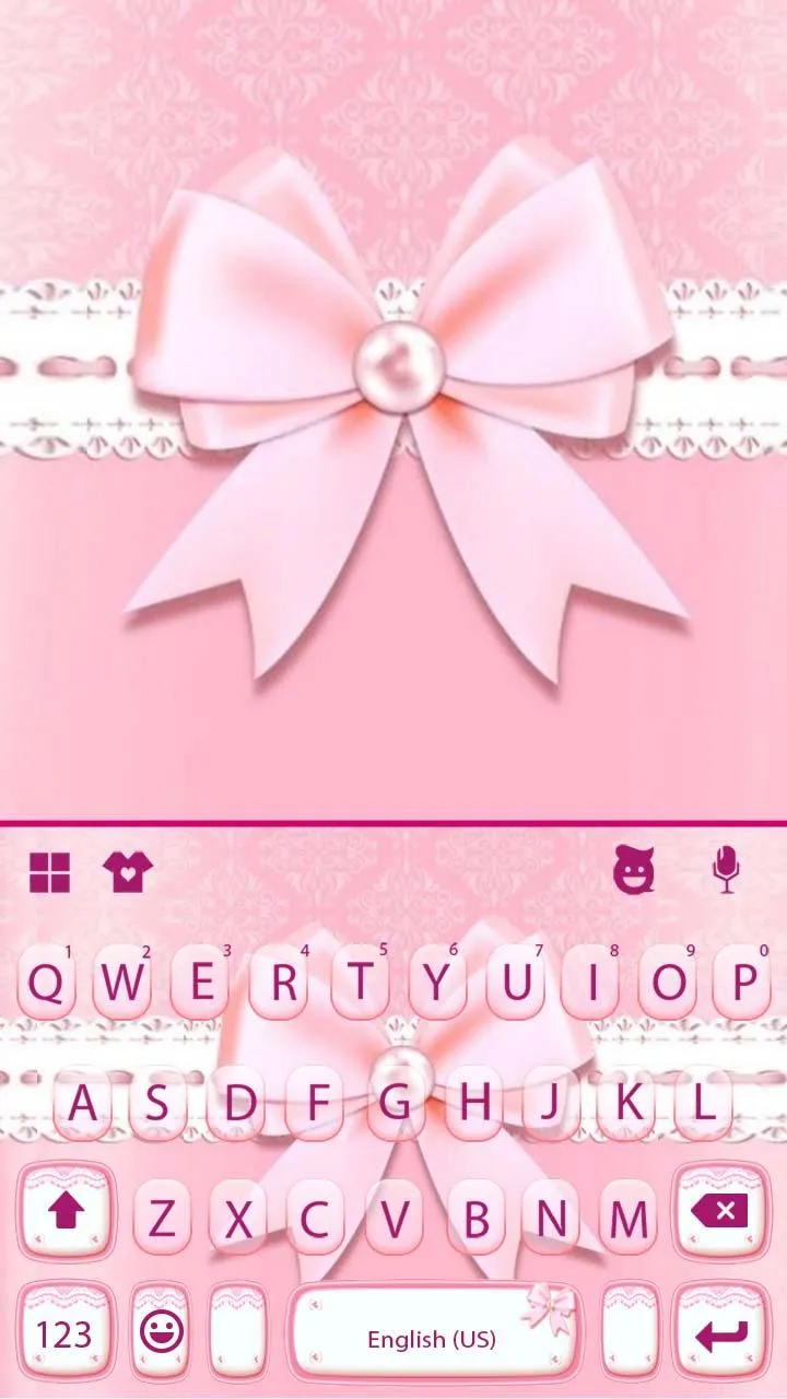 Fancy Pink Bowknot Keyboard Th | Indus Appstore | Screenshot