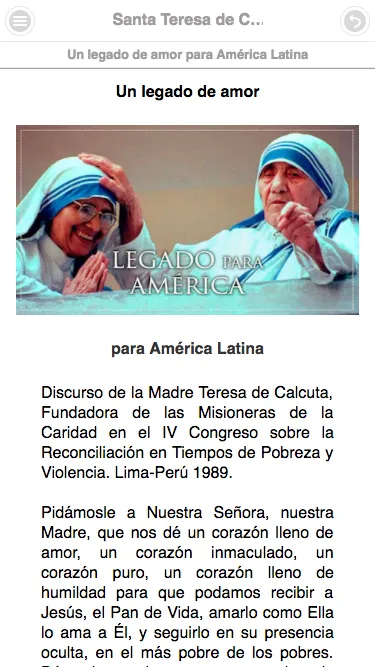 Santa Teresa de Calcuta | Indus Appstore | Screenshot