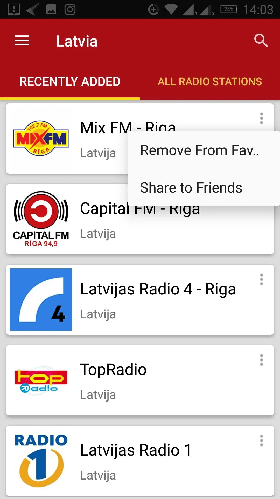 Latvian Radio Stations | Indus Appstore | Screenshot