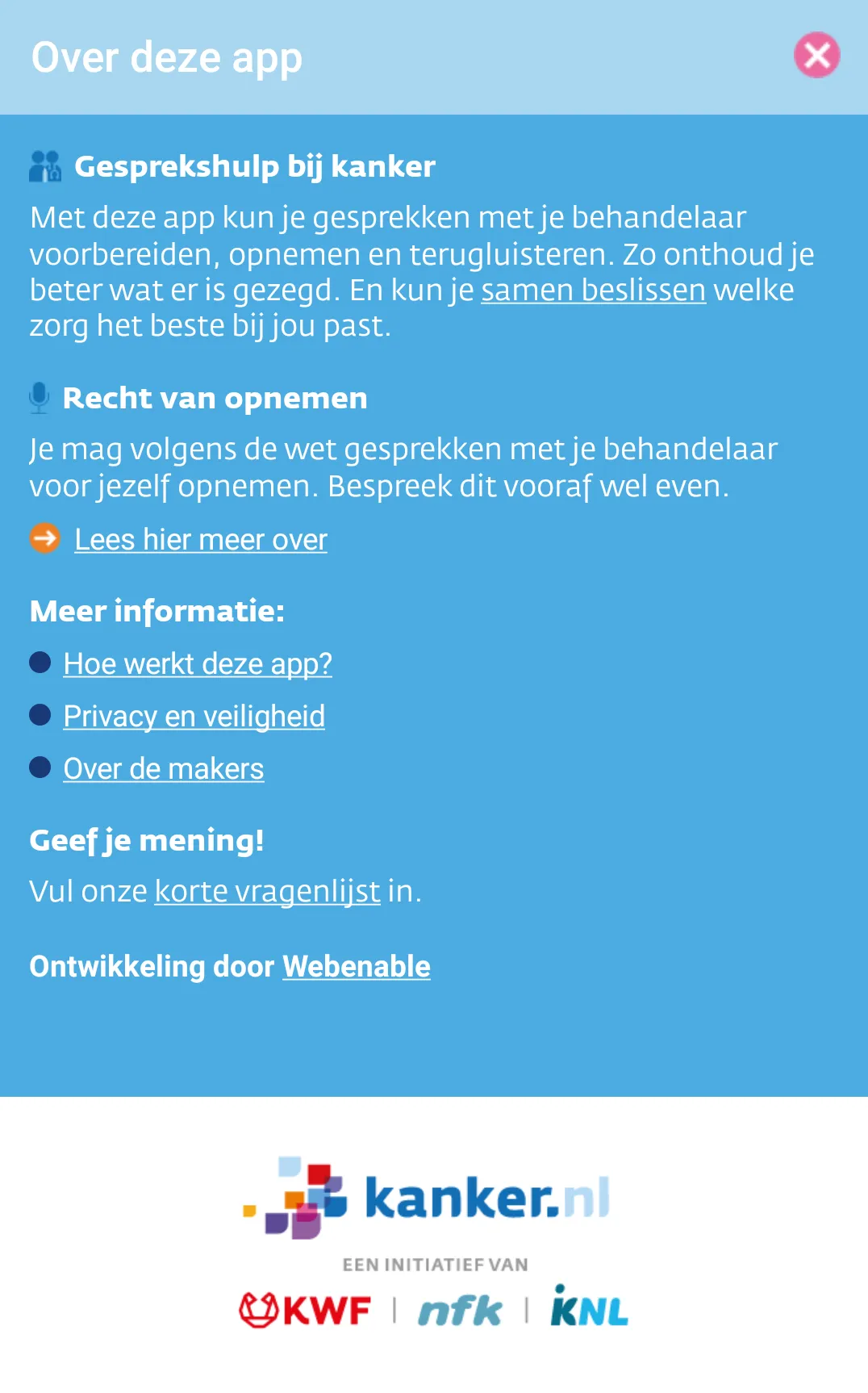 Gesprekshulp bij kanker | Indus Appstore | Screenshot