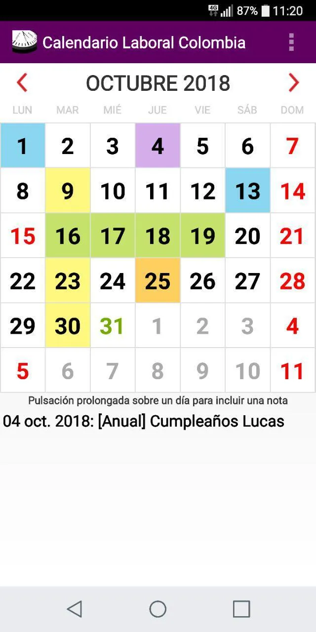 Calendario Colombia 2023 | Indus Appstore | Screenshot