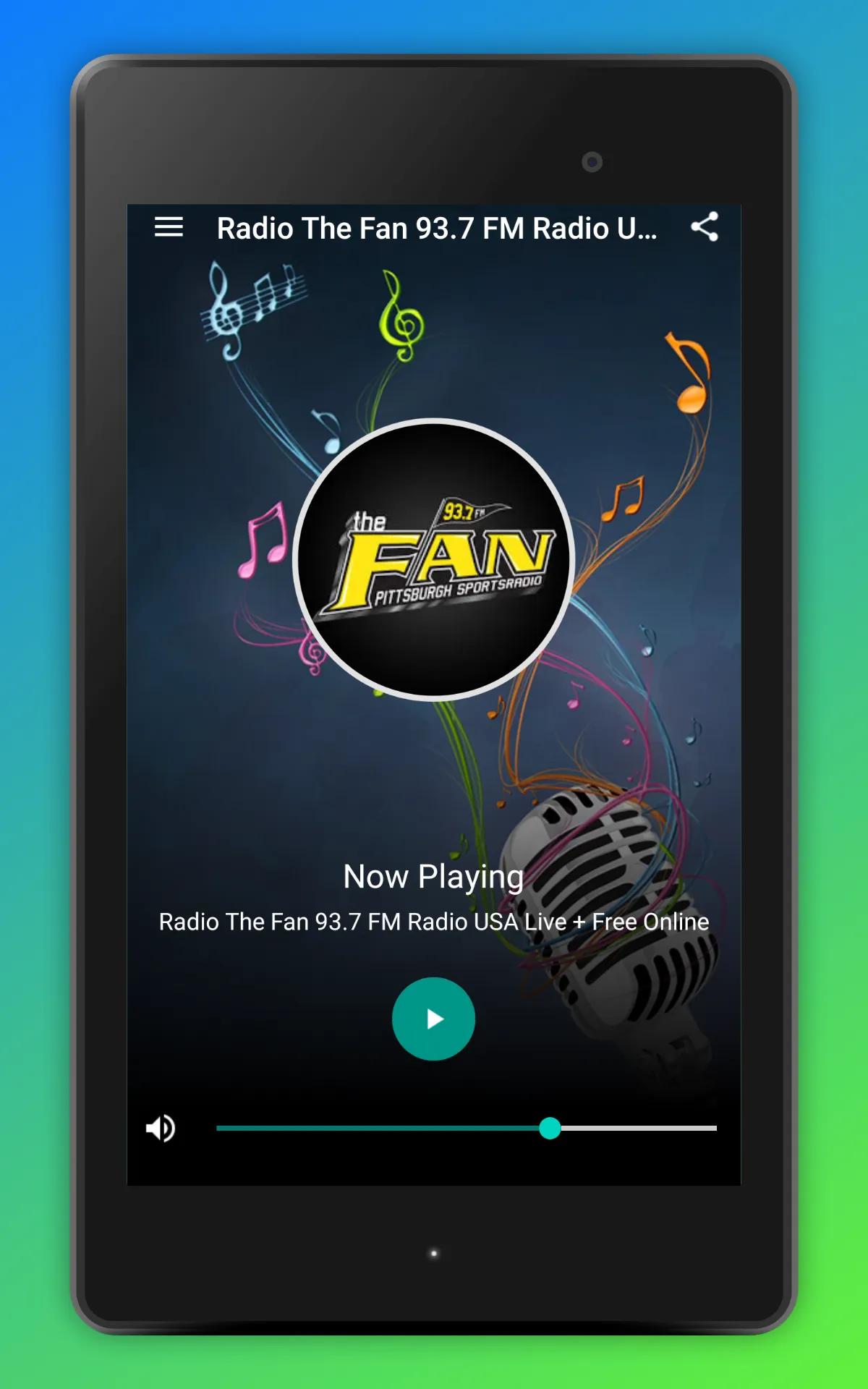 93.7 The Fan Pittsburgh Radio | Indus Appstore | Screenshot