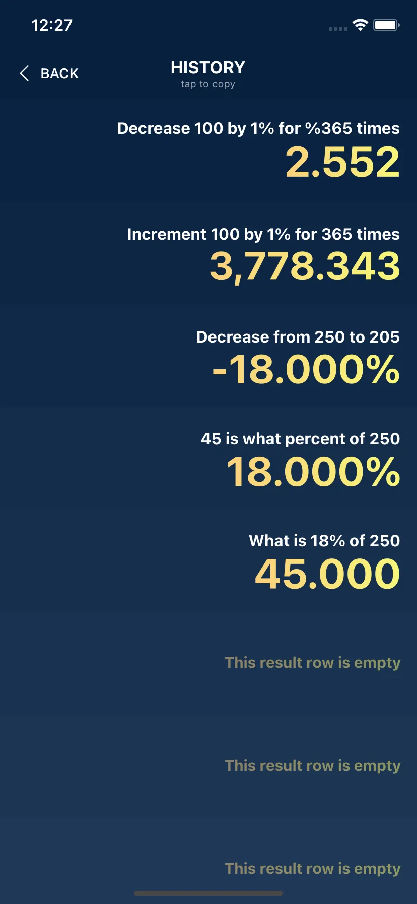 Percent & Cumulative Calc Tool | Indus Appstore | Screenshot