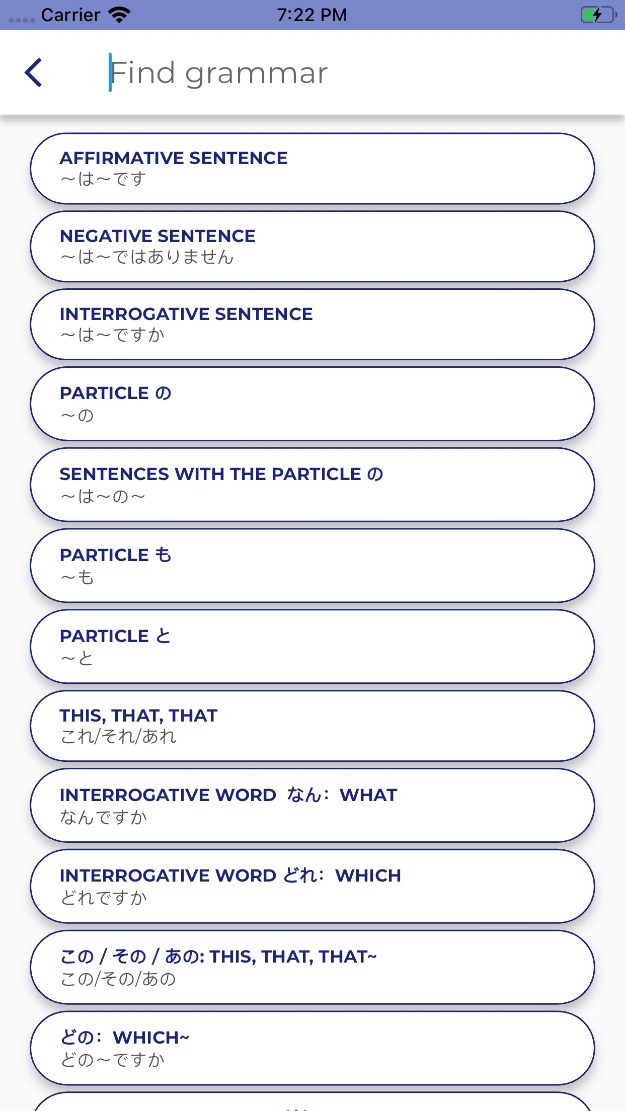 Japanese Grammar | Indus Appstore | Screenshot