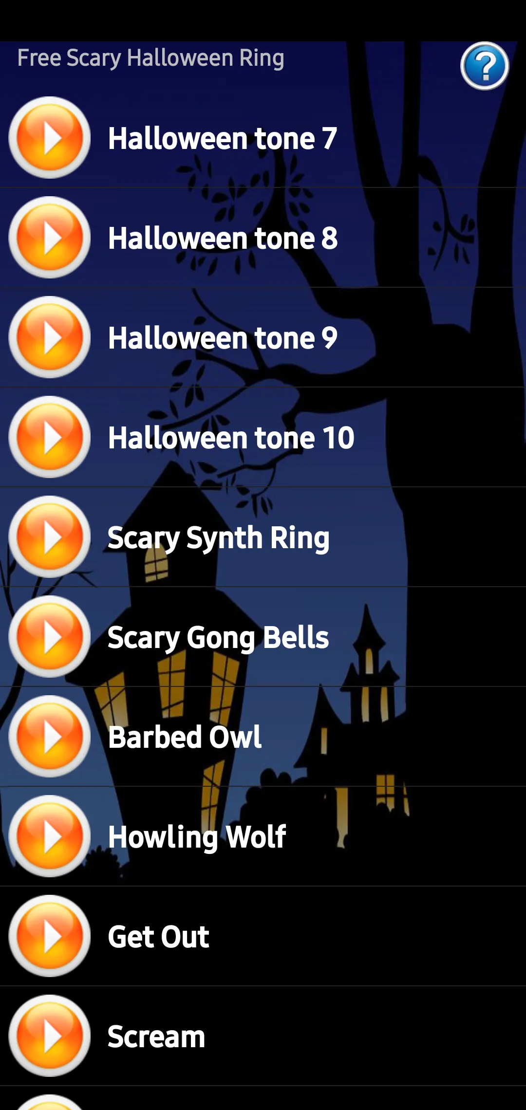 Scary Halloween Ringtones | Indus Appstore | Screenshot