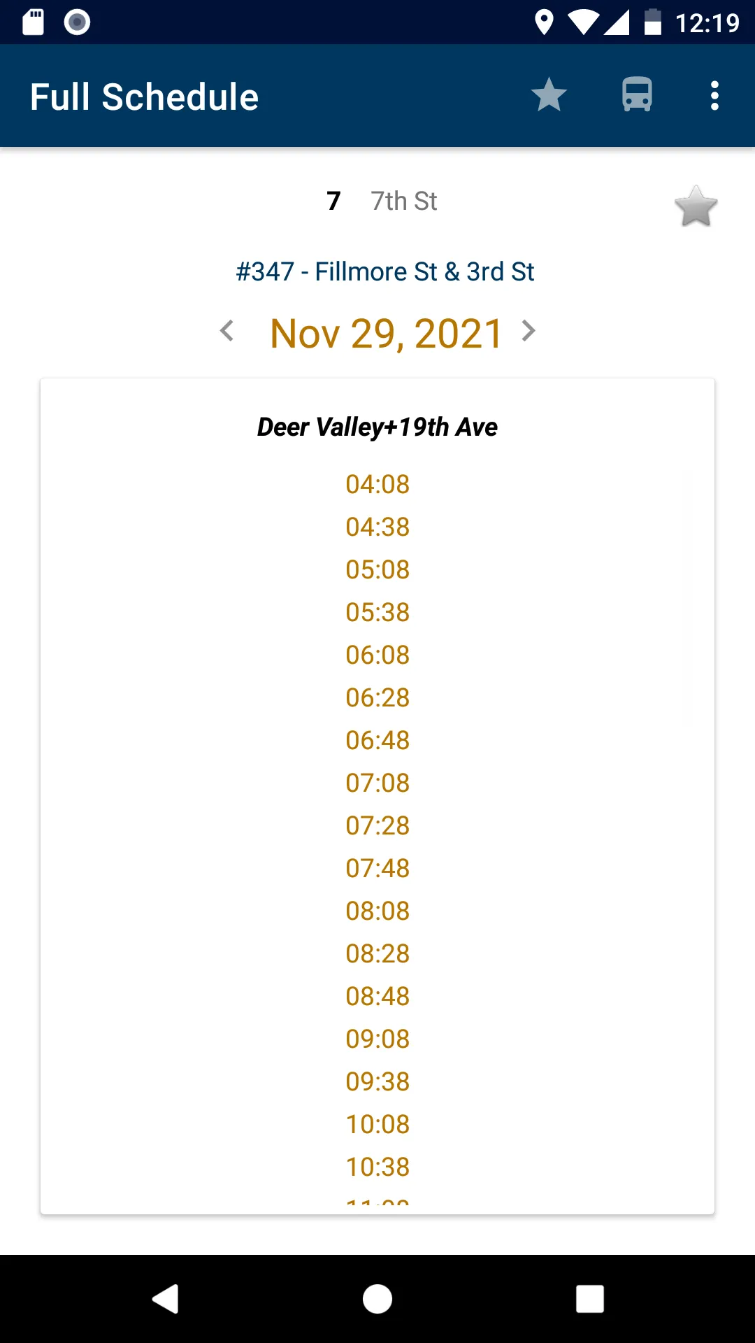 Bus Schedule | Indus Appstore | Screenshot