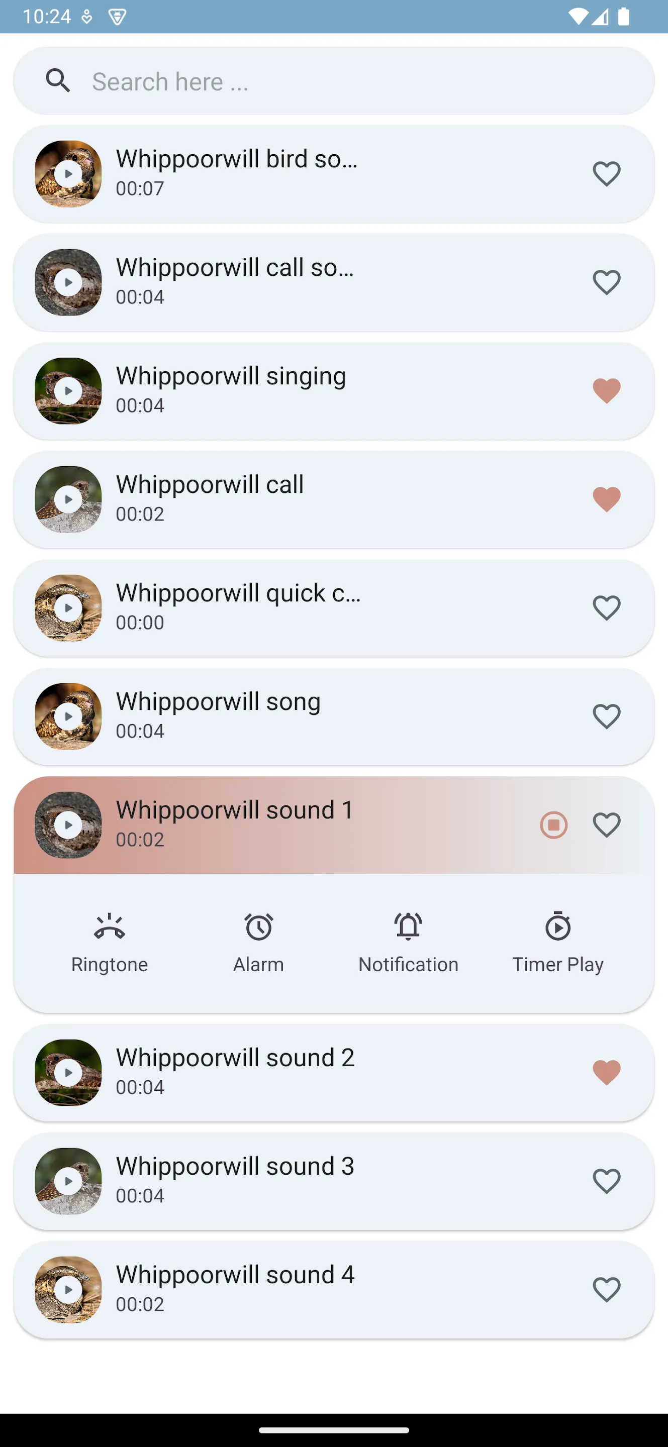 Whippoorwill sounds | Indus Appstore | Screenshot