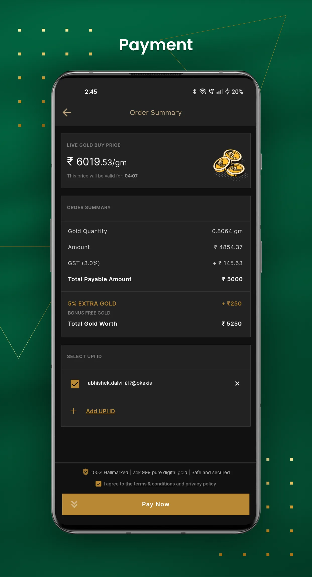 Gold Chunk Save in DigitalGold | Indus Appstore | Screenshot