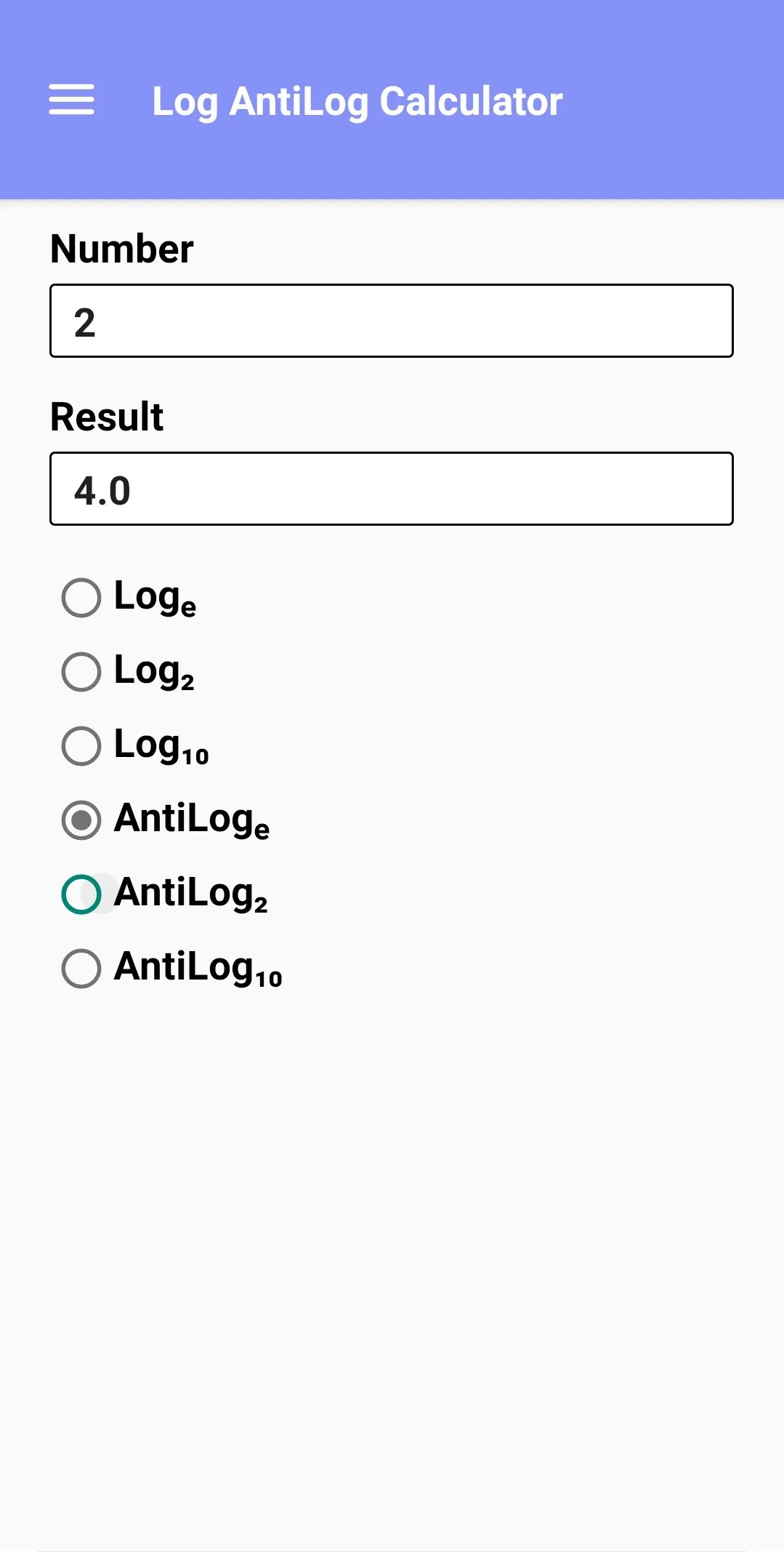 Log AntiLog Calculator | Indus Appstore | Screenshot