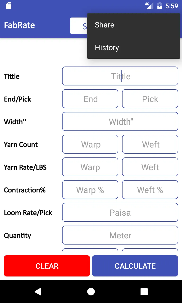 FabRate - Textile Calculator | Indus Appstore | Screenshot