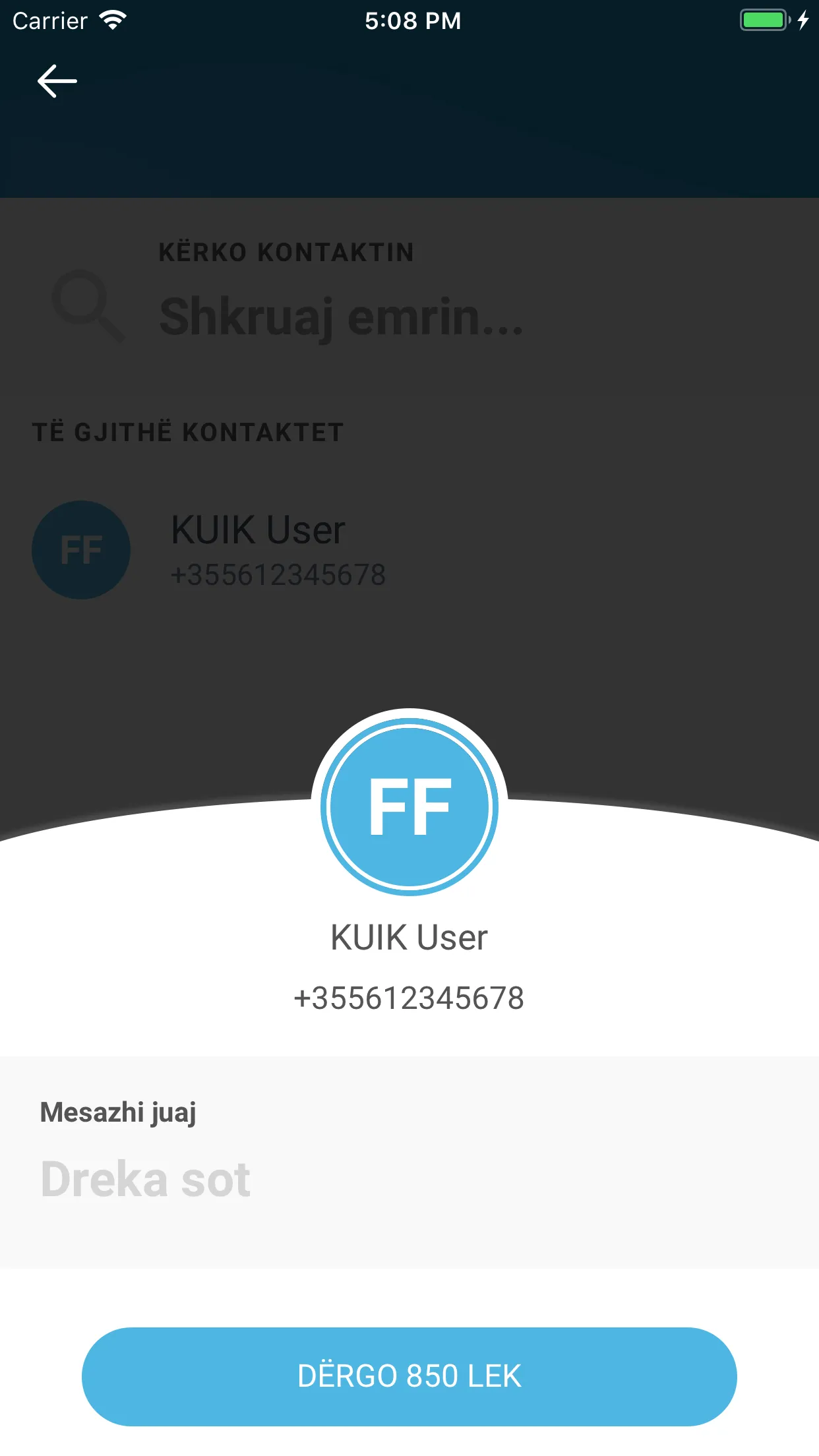 KUIK - Dërgo para menjëherë | Indus Appstore | Screenshot