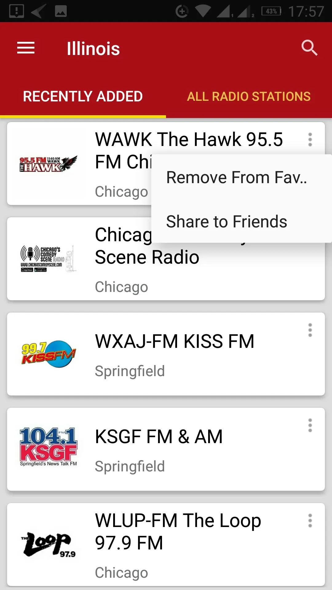 Illinois Radio Stations - USA | Indus Appstore | Screenshot