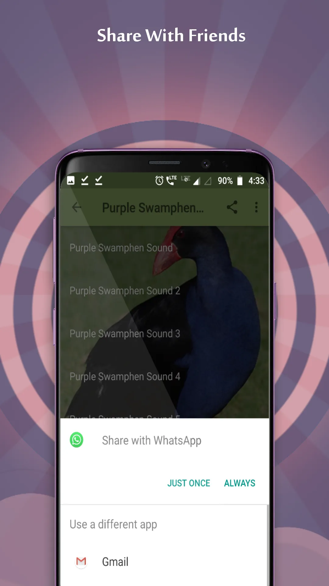 Purple Swamphen Sounds | Indus Appstore | Screenshot