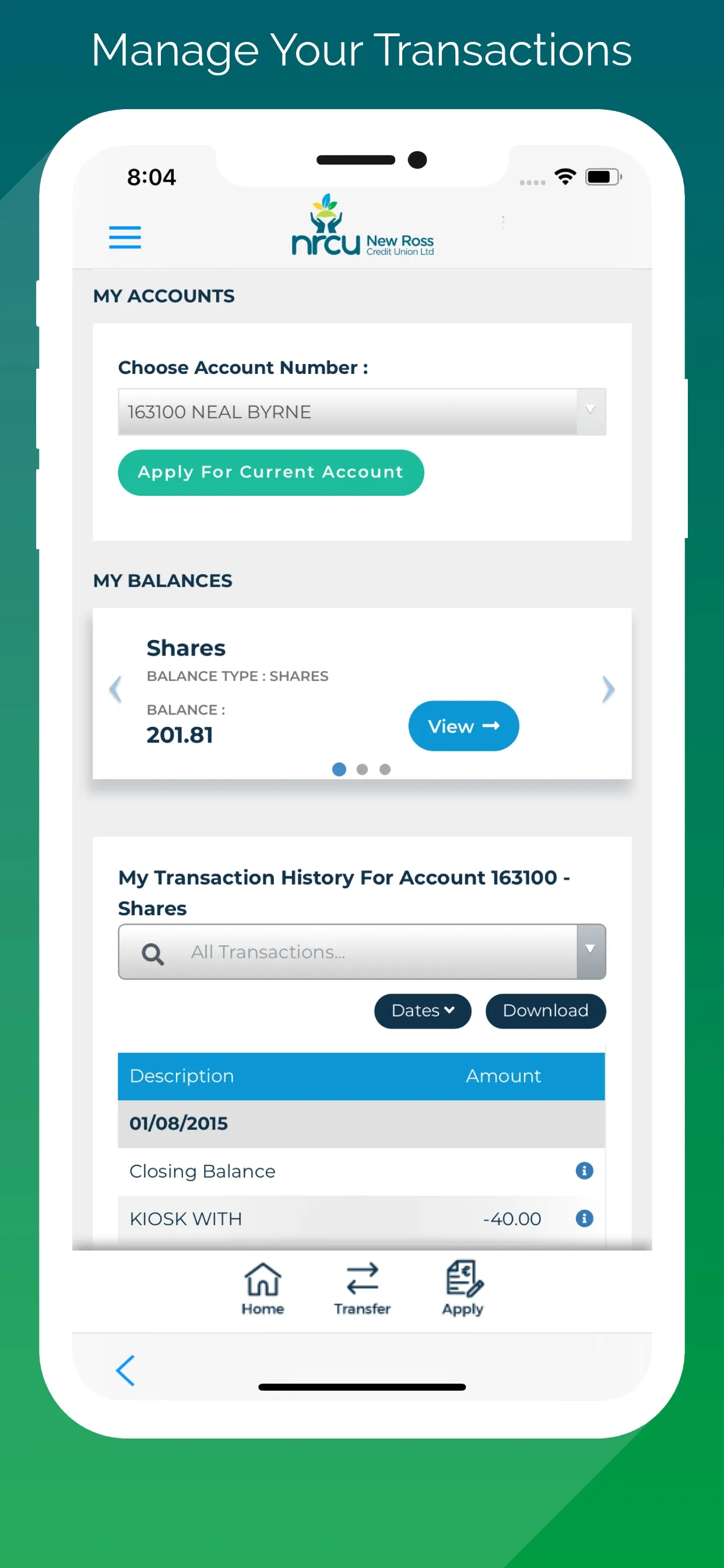 New Ross Credit Union | Indus Appstore | Screenshot