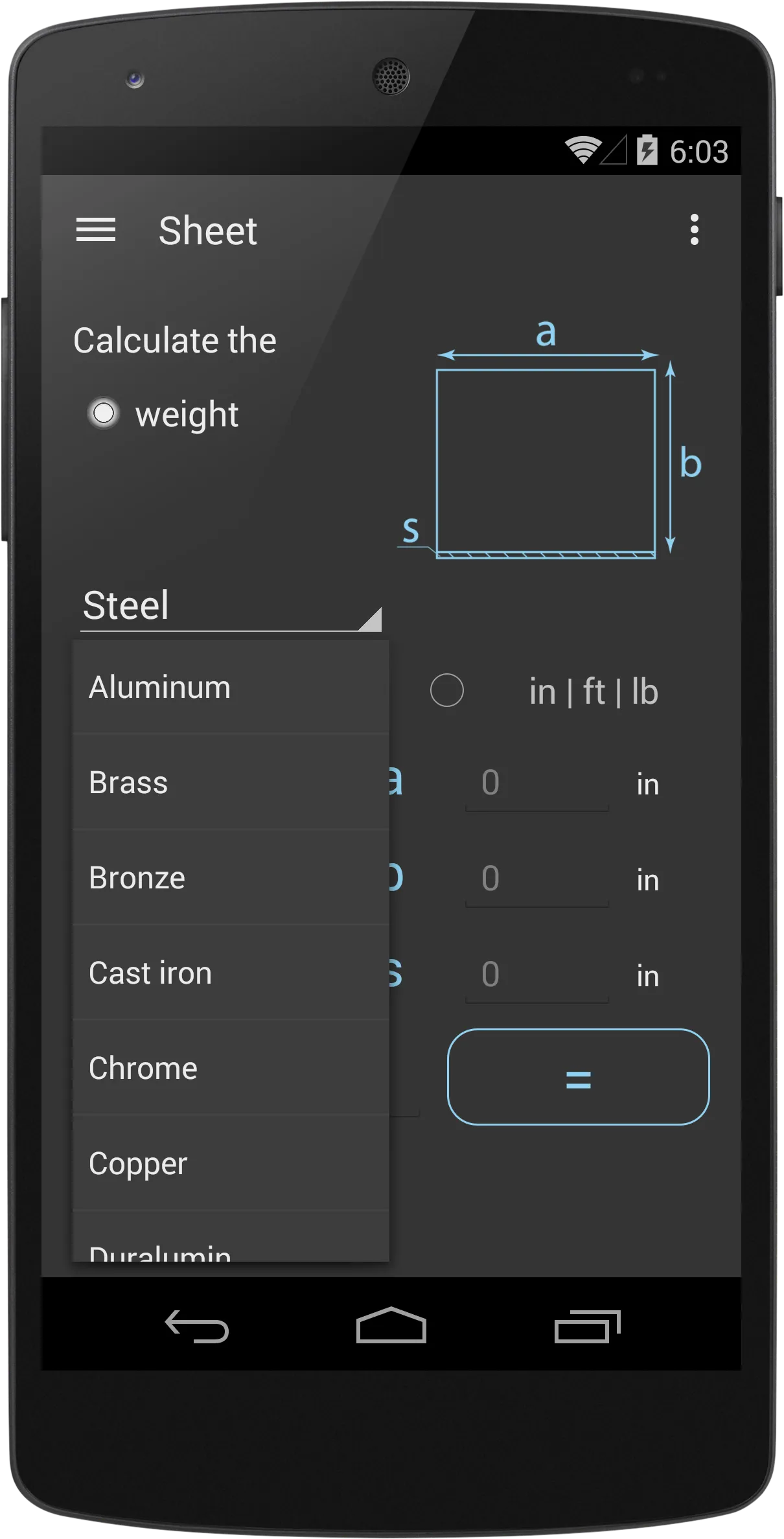 Steel Weight Calculator | Indus Appstore | Screenshot