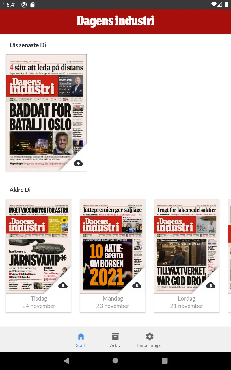 Di e-tidning - Dagens industri | Indus Appstore | Screenshot