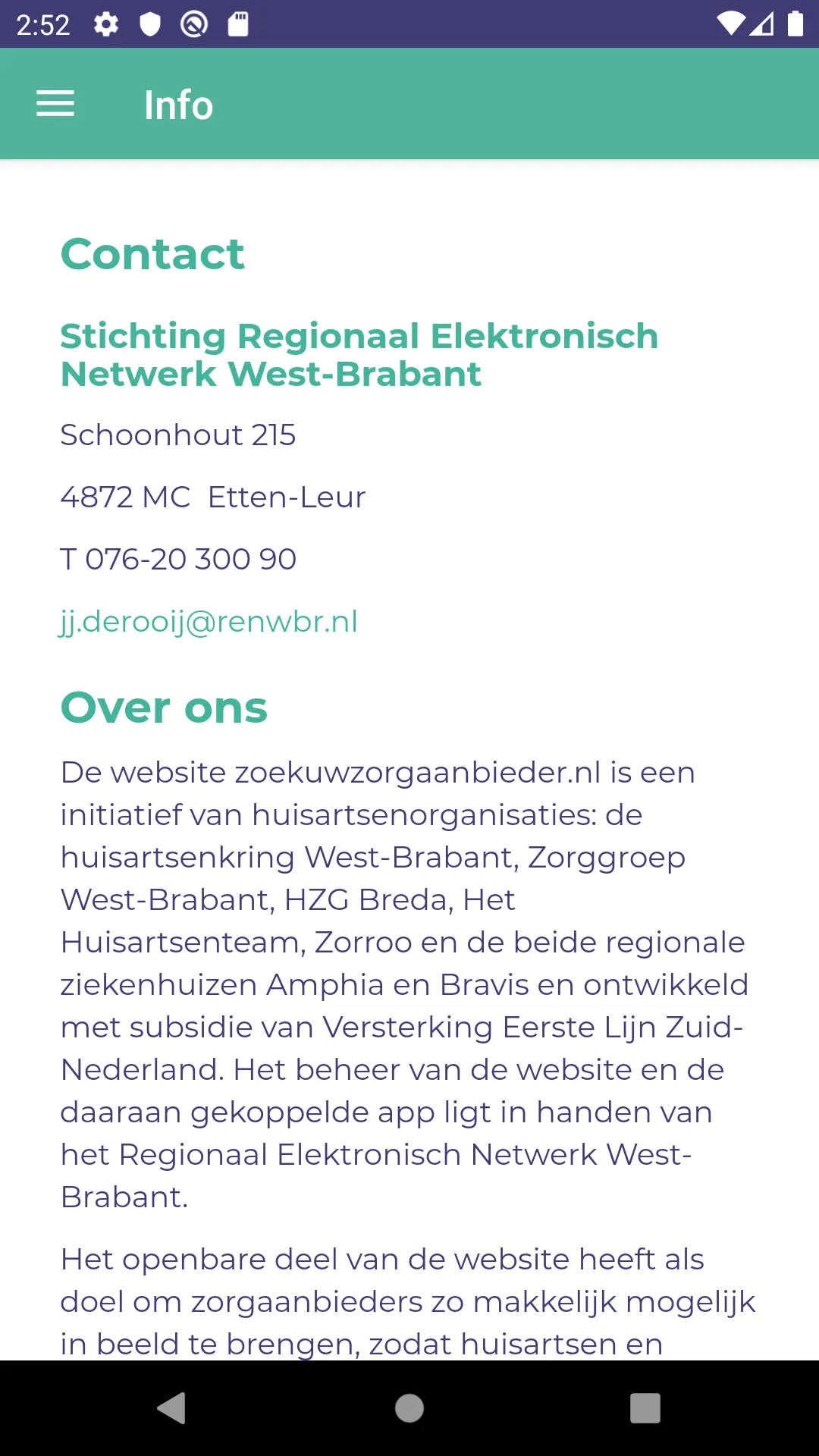 Zoek uw Zorgcollega WBR | Indus Appstore | Screenshot