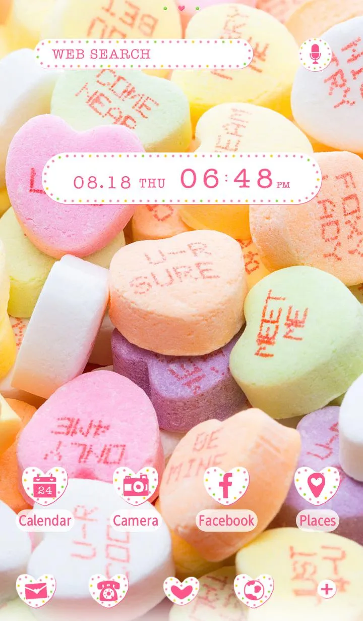 Candy Hearts Theme +HOME | Indus Appstore | Screenshot