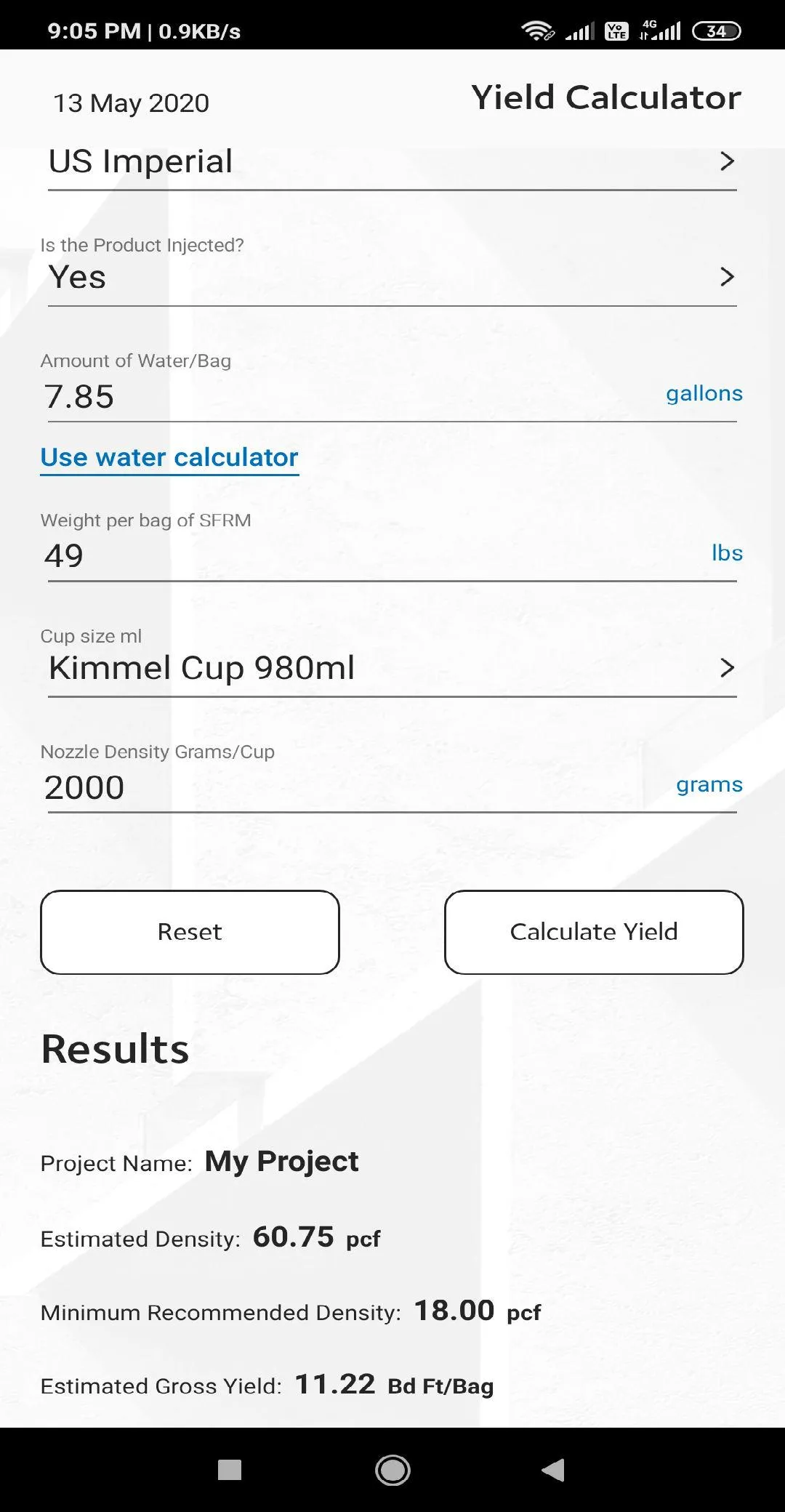 Monokote® Yield Calc | Indus Appstore | Screenshot