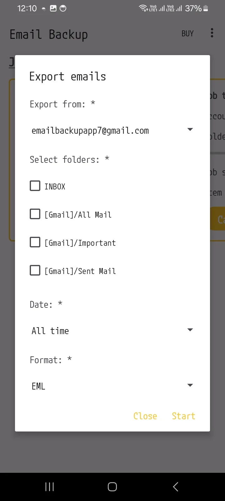 Email Backup | Indus Appstore | Screenshot