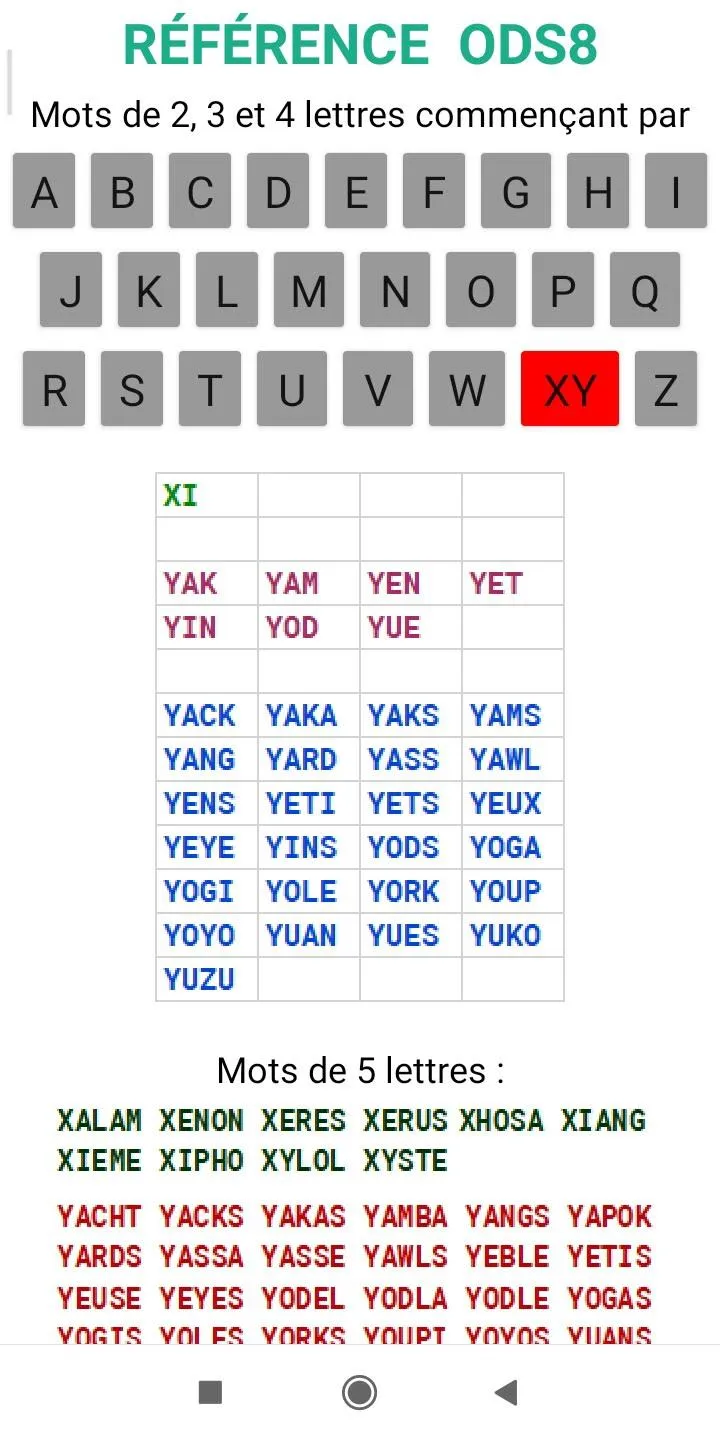 Mots scrabble 2 à 5 lettres | Indus Appstore | Screenshot