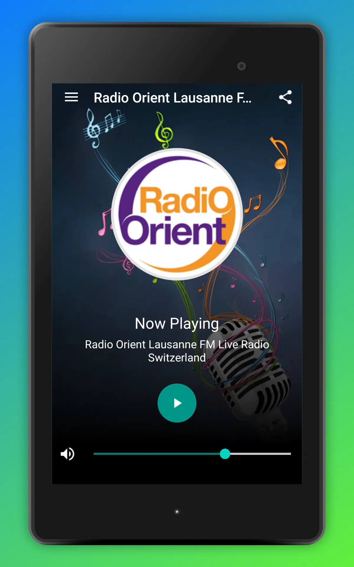 Radio Orient FM Schweiz Online | Indus Appstore | Screenshot