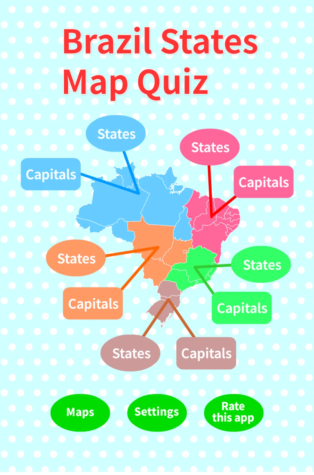 Brazil States Map Quiz | Indus Appstore | Screenshot