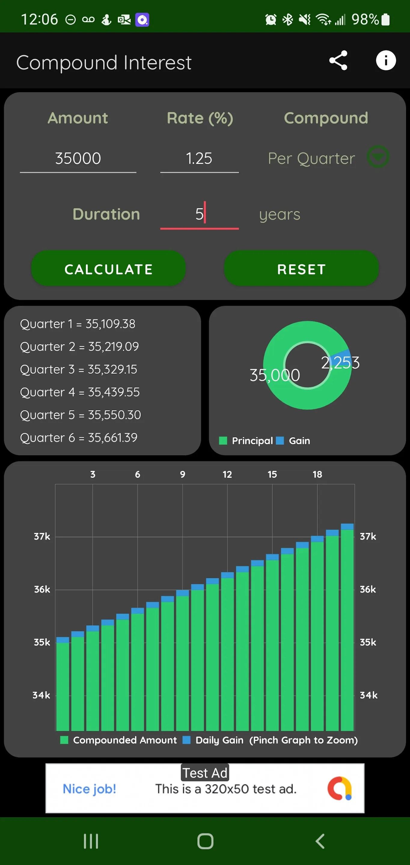 Daily Compound Interest Calc | Indus Appstore | Screenshot