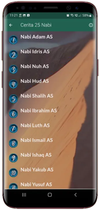 25 Nama Nabi dan Rasul | Indus Appstore | Screenshot