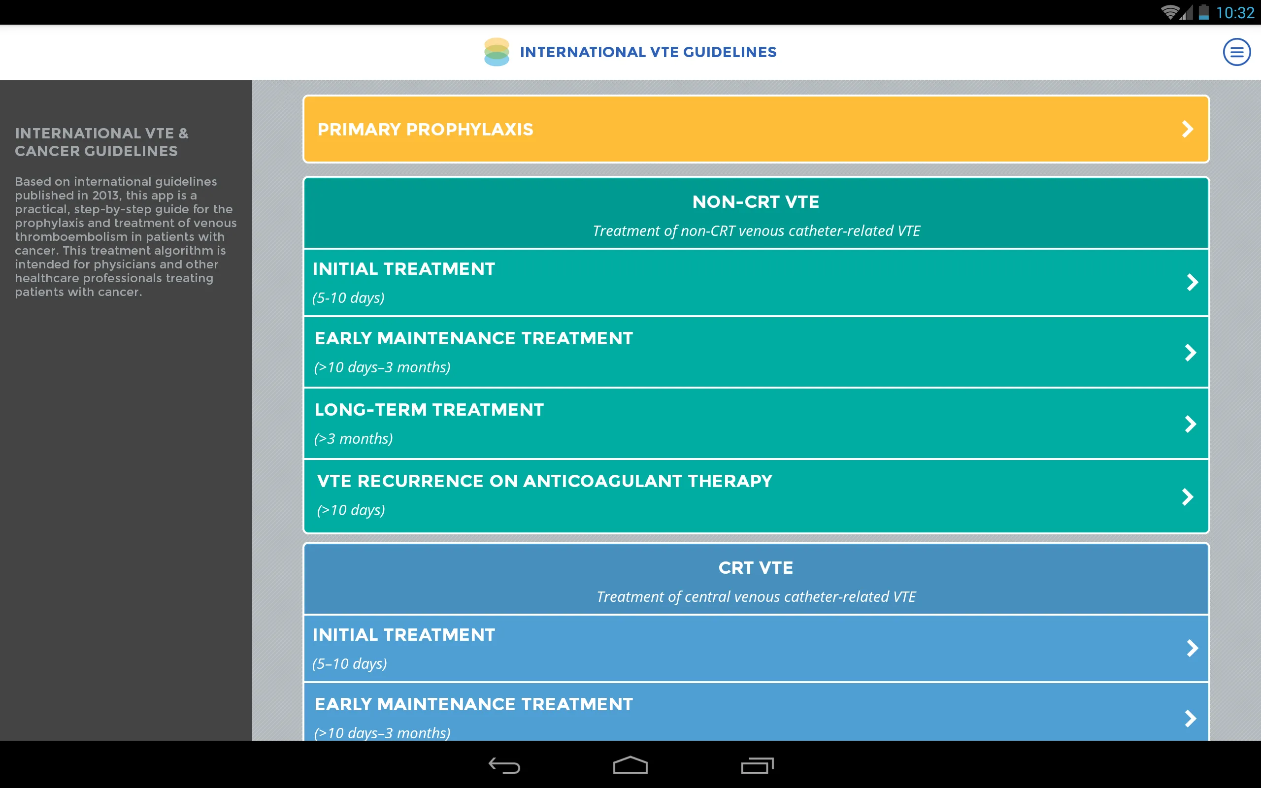 Int. VTE & Cancer Guidelines | Indus Appstore | Screenshot