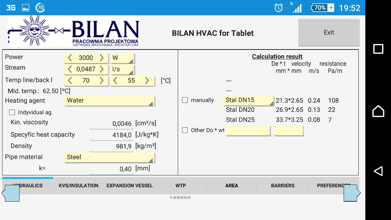 Bilan HVAC Simple for Tablet | Indus Appstore | Screenshot