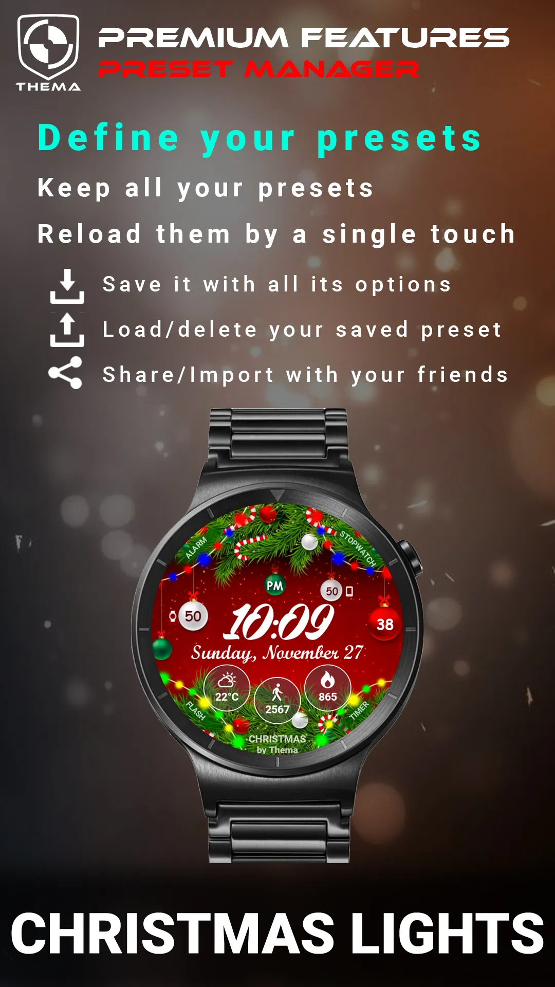 Christmas Lights Watch Face | Indus Appstore | Screenshot