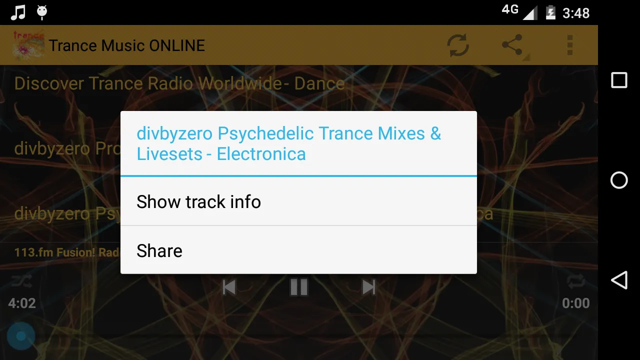 Trance Music ONLINE | Indus Appstore | Screenshot