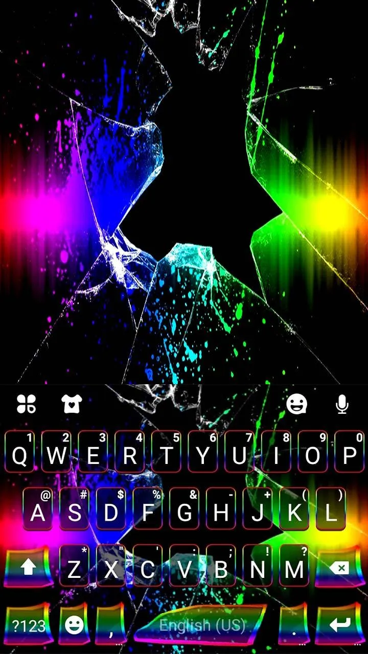 Neon Broken Glass Keyboard The | Indus Appstore | Screenshot