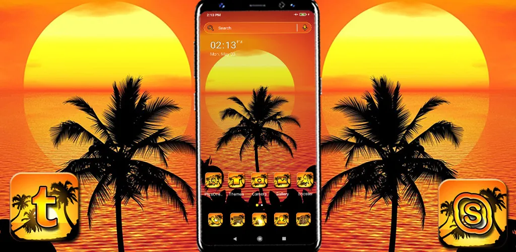 Sunset Palm Tree Theme | Indus Appstore | Screenshot