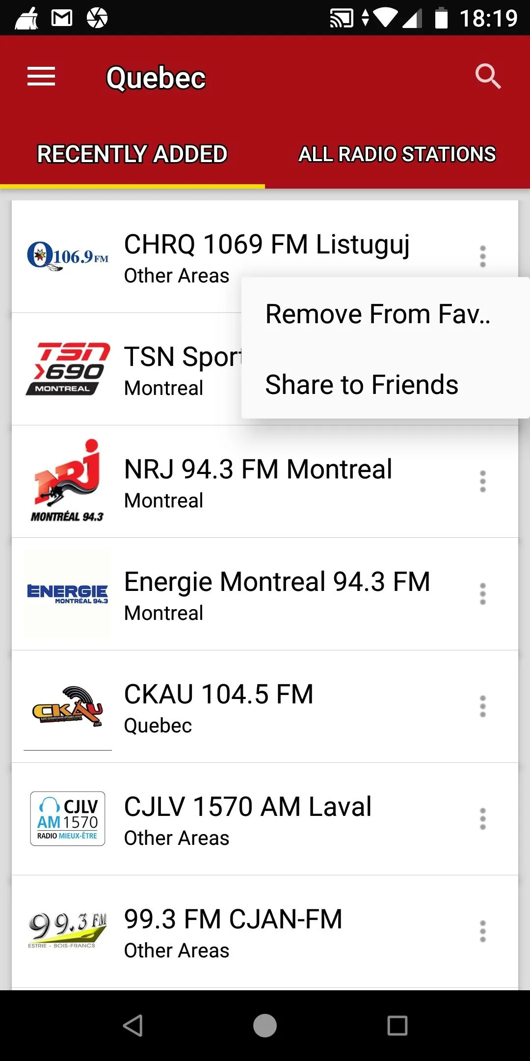 Quebec Radio Stations - Canada | Indus Appstore | Screenshot