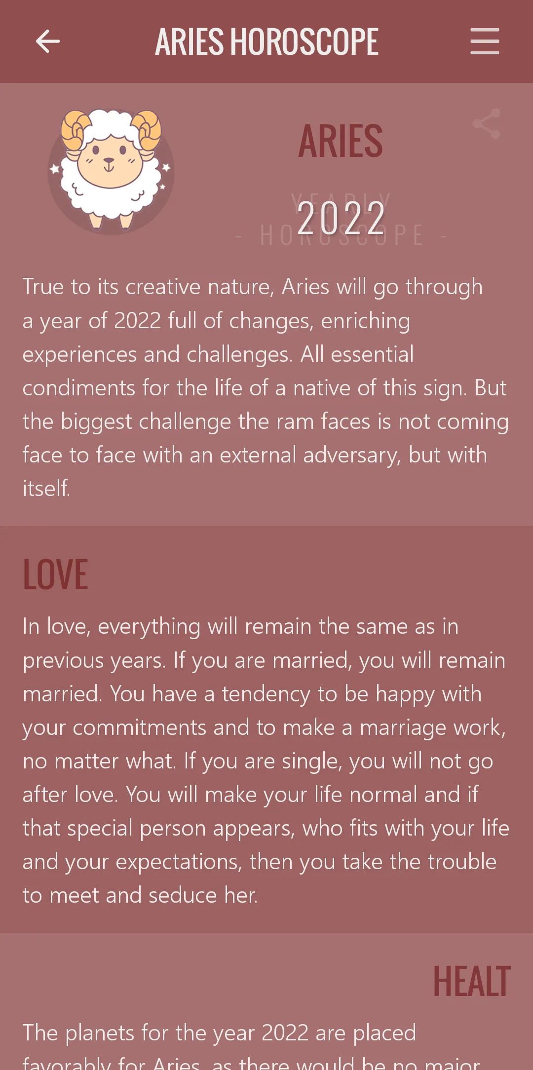 Aries Horoscope | Indus Appstore | Screenshot