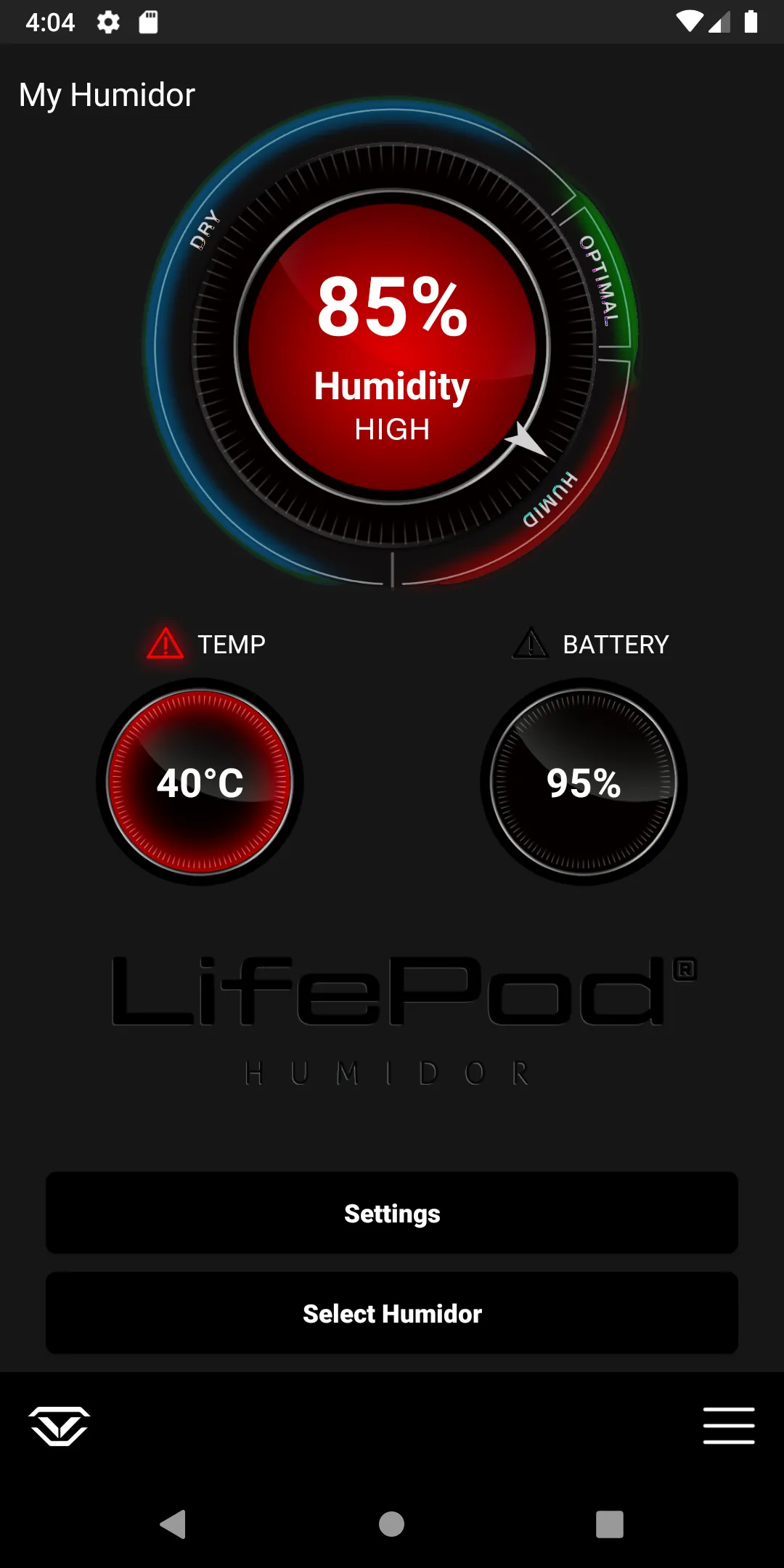 Vaultek LifePod Humidor | Indus Appstore | Screenshot